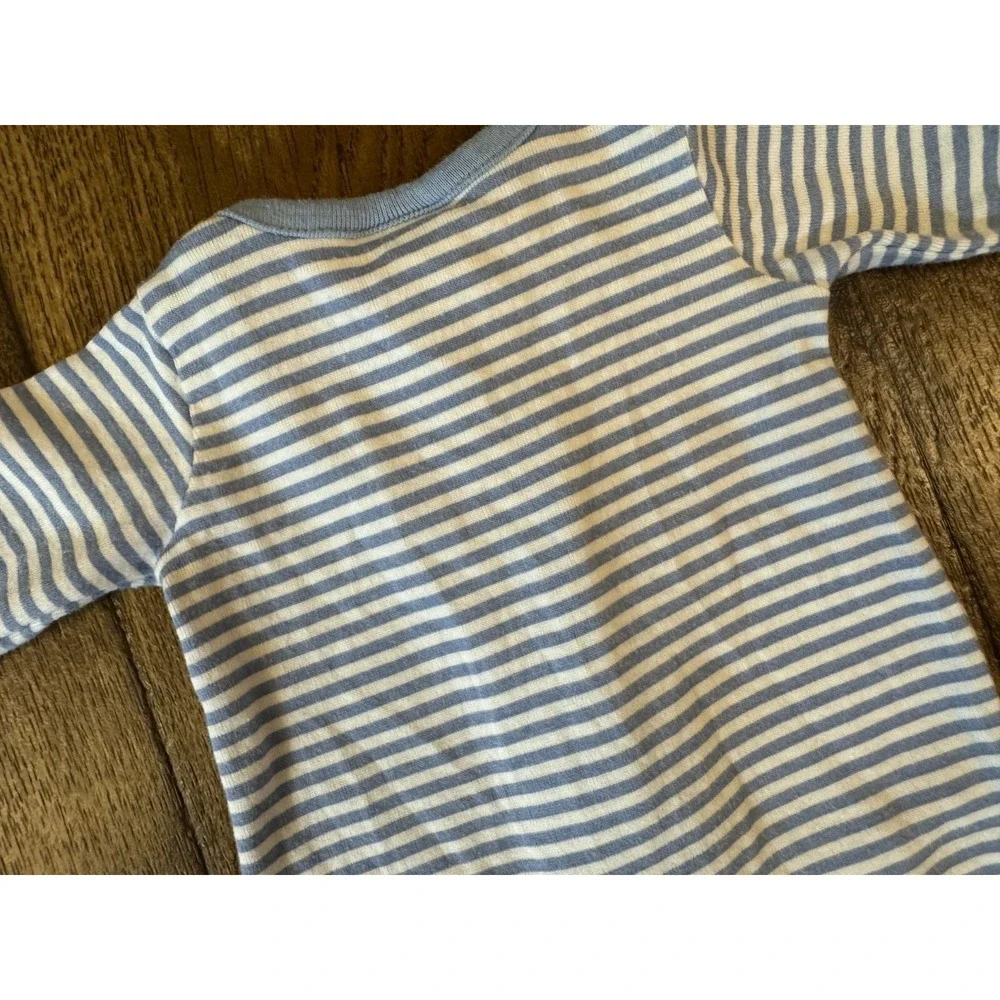 Gerber Preemie Baby Boy Sleeper Zipper Outfit Romper Pajamas Clothes Blue Stripe
